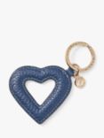 Aspinal of London Small Leather Hollow Heart Keyring