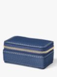 Aspinal of London Small Pebble Leather Jewellery Case, Caspian Blue