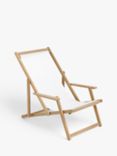 John Lewis ANYDAY Acacia Wood Deck Chair Frame & Sling, Natural/White