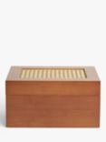 John Lewis Rattan Top Bamboo Storage Box, Cherry Wood