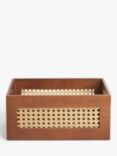 John Lewis Rattan and Bamboo Open Top Storage Box, Cherry Wood