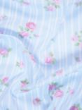 Peter Horton Textiles Stripes and Roses Cotton Fabric, Blue