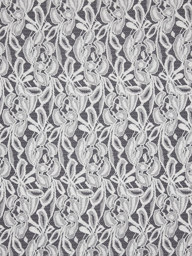 Peter Horton Textiles Leaf Motif Viscose Fabric, Grey