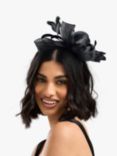 Jon Richard Medium Feather Bow Fascinator, Black