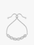 Jon Richard Cubic Zirconia Mixed Shape Toggle Bracelet, Silver