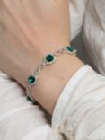 Jon Richard Emerald Infinity Bracelet, Silver/Green
