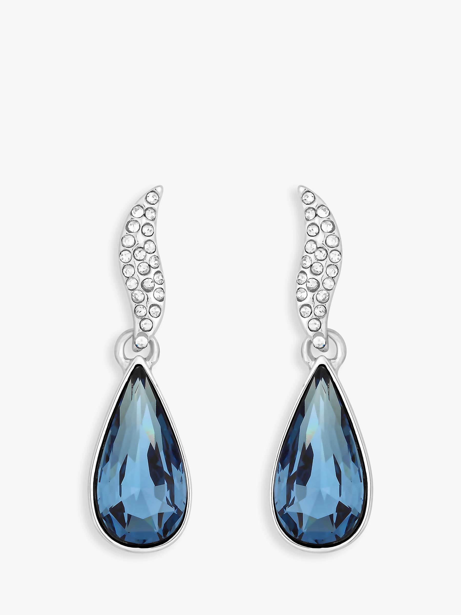 Buy Jon Richard Statement Blue Pear Drop Earrings, Silver Online at johnlewis.com
