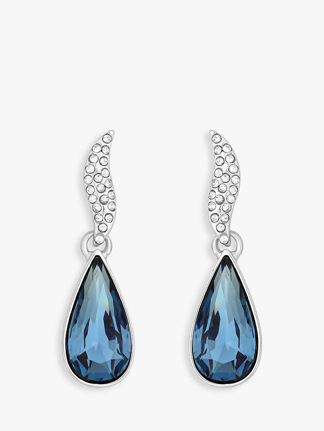 Jon Richard Statement Blue Pear Drop Earrings, Silver