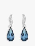 Jon Richard Statement Blue Pear Drop Earrings, Silver