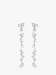 Jon Richard Scattered Stone Cubic Zirconia Drop Earrings, Silver