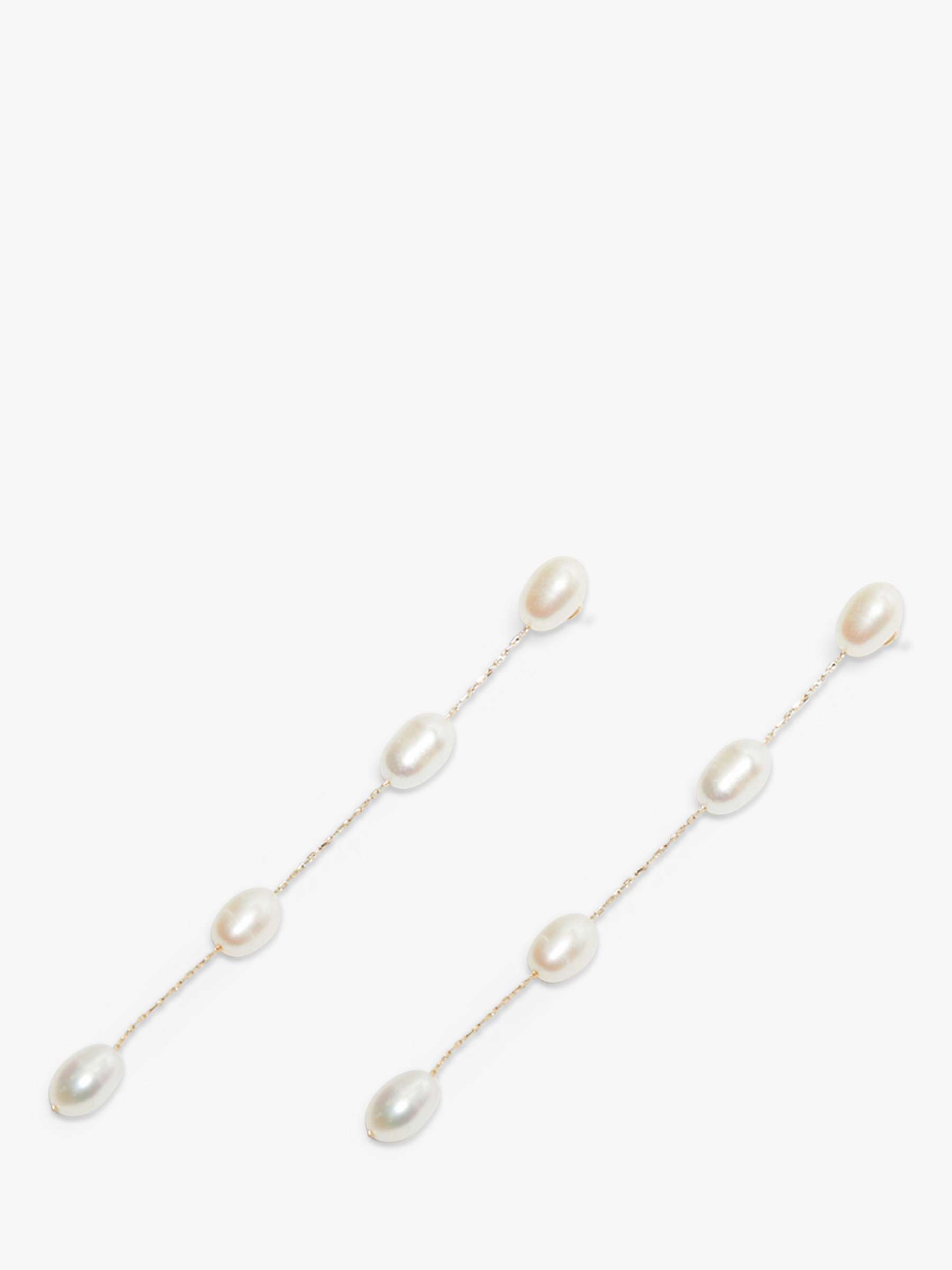 Buy Jon Richard Fine Chain And Freshwater Pearl Earrings, Gold Online at johnlewis.com