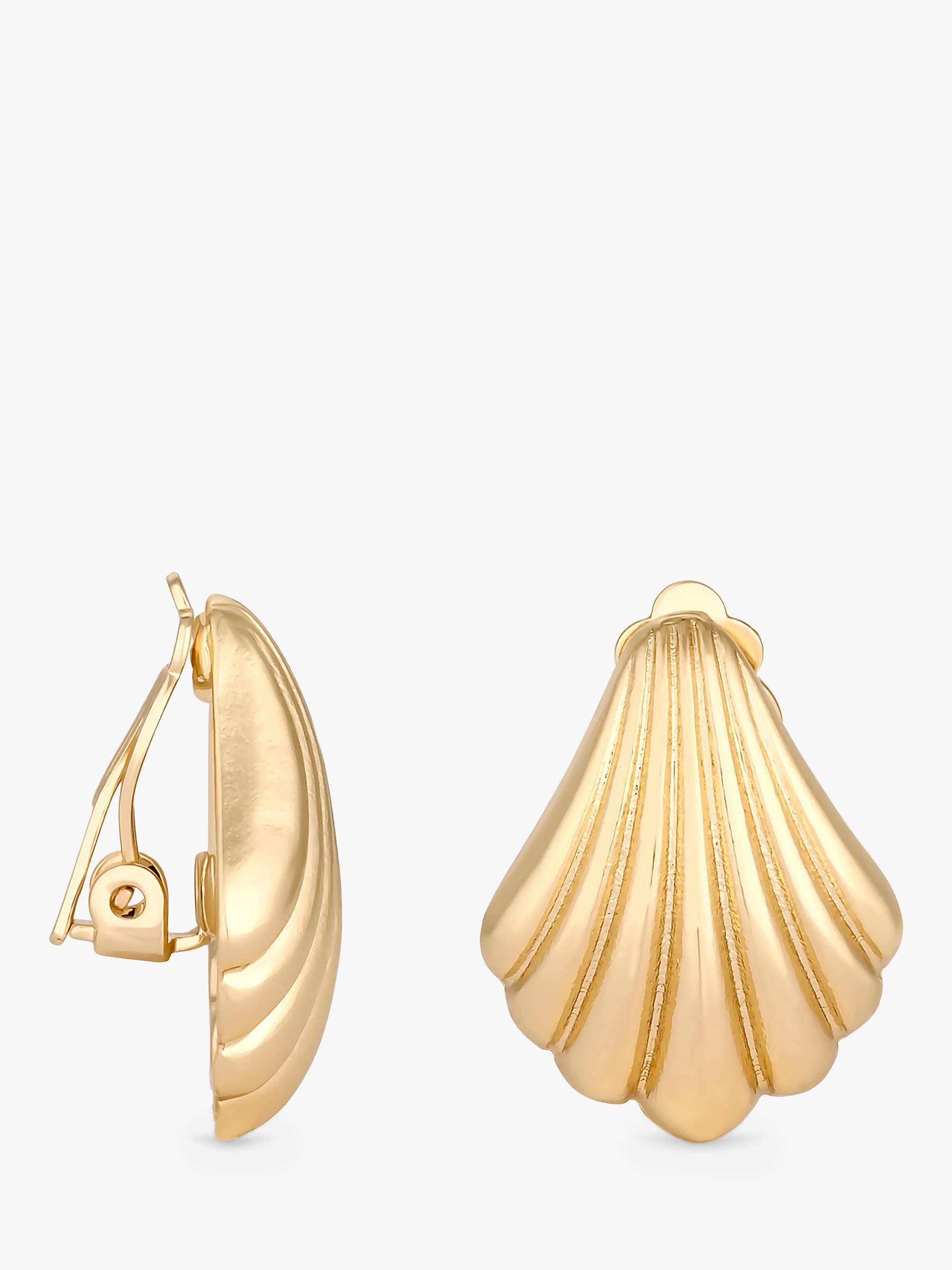 Buy Jon Richard Polished Shell Clip On Drop Earrings, Gold Online at johnlewis.com