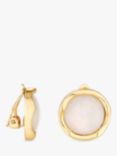 Jon Richard Oversized Mother Of Pearl Round Clip On Earrings, Gold