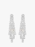 Jon Richard Pearl And Crystal V Drop Earrings, Silver