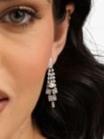 Jon Richard Pearl And Crystal V Drop Earrings, Silver