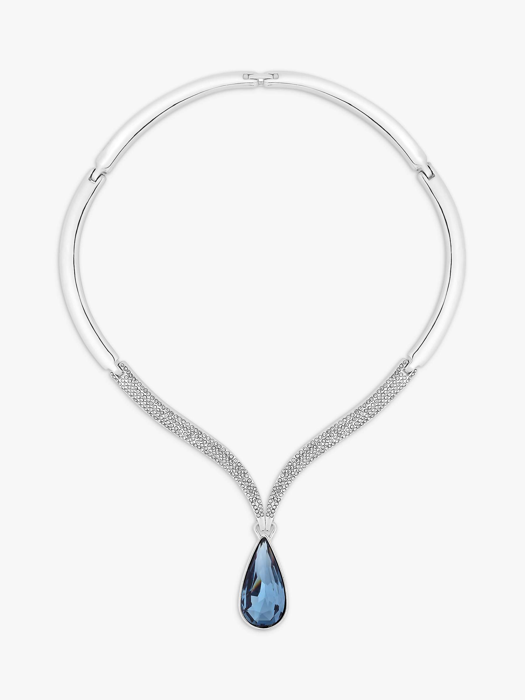 Buy Jon Richard Statement Blue Pear Drop Necklace, Silver Online at johnlewis.com