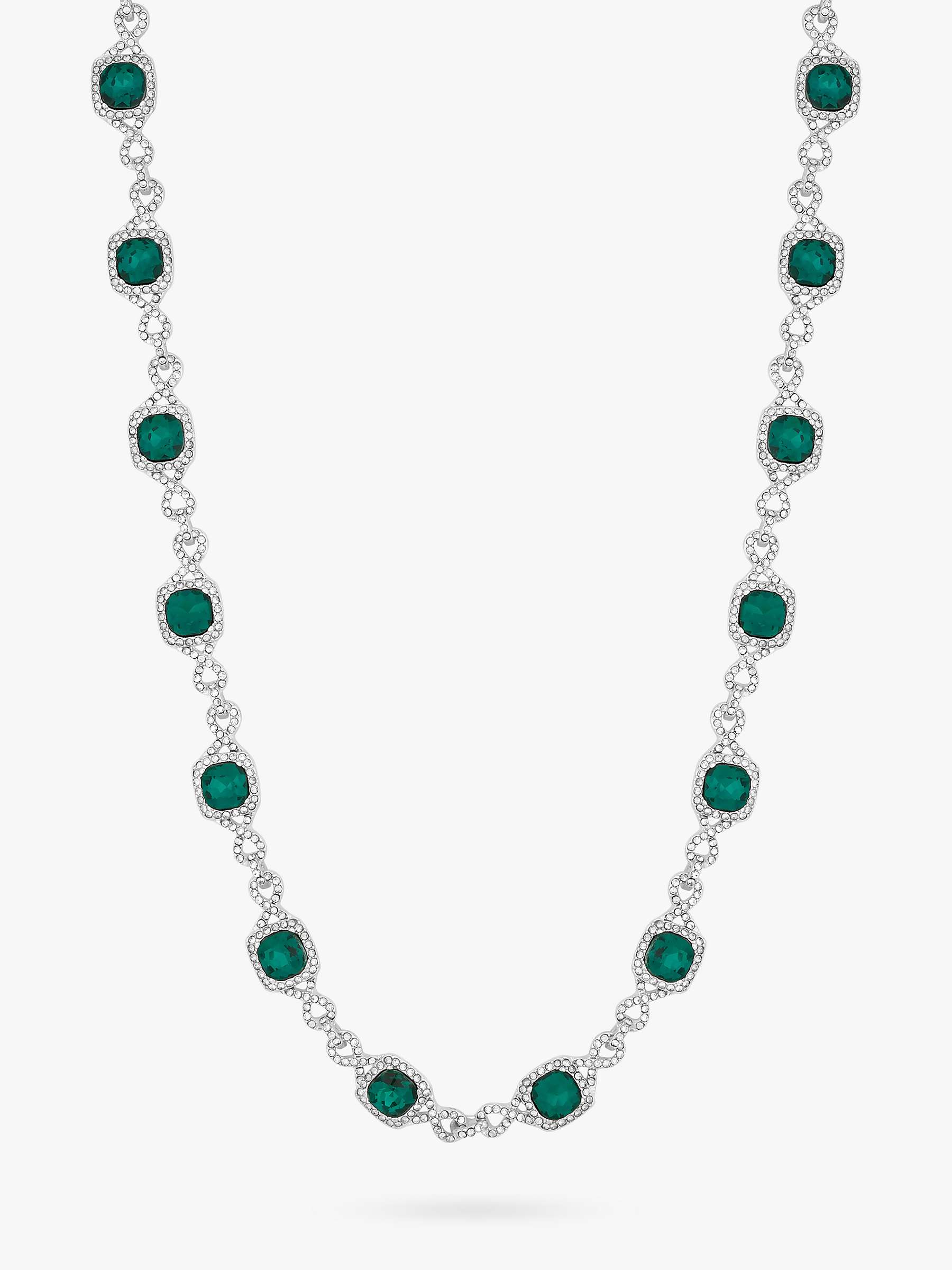 Buy Jon Richard Emerald Infinity Allway Necklace, Green/Silver Online at johnlewis.com
