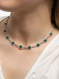 Jon Richard Emerald Infinity Allway Necklace, Green/Silver