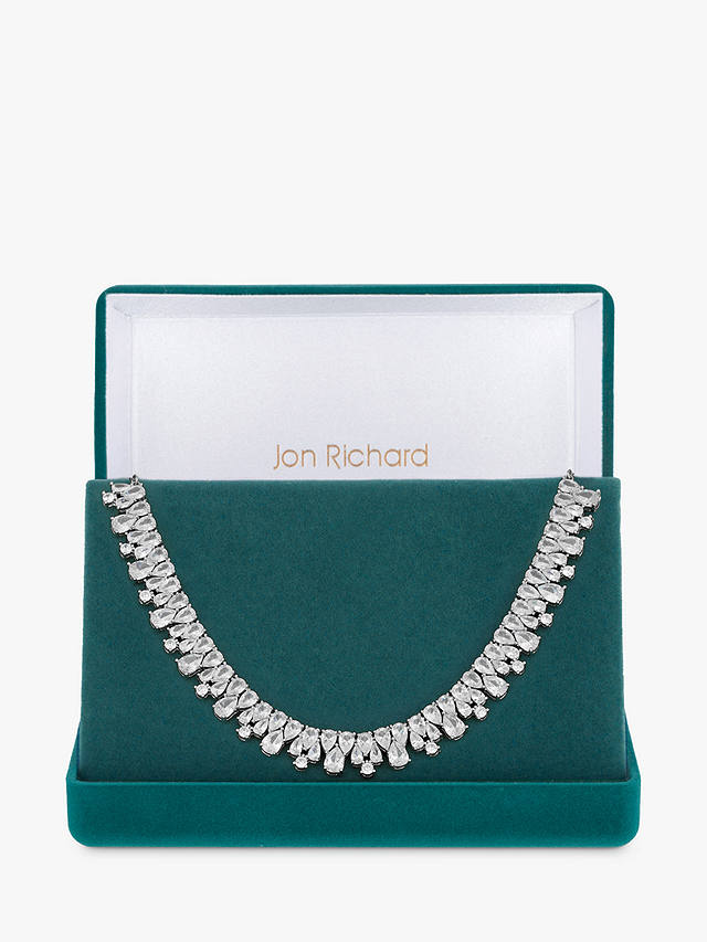 Jon Richard Cubic Zirconia Statement Necklace, Silver
