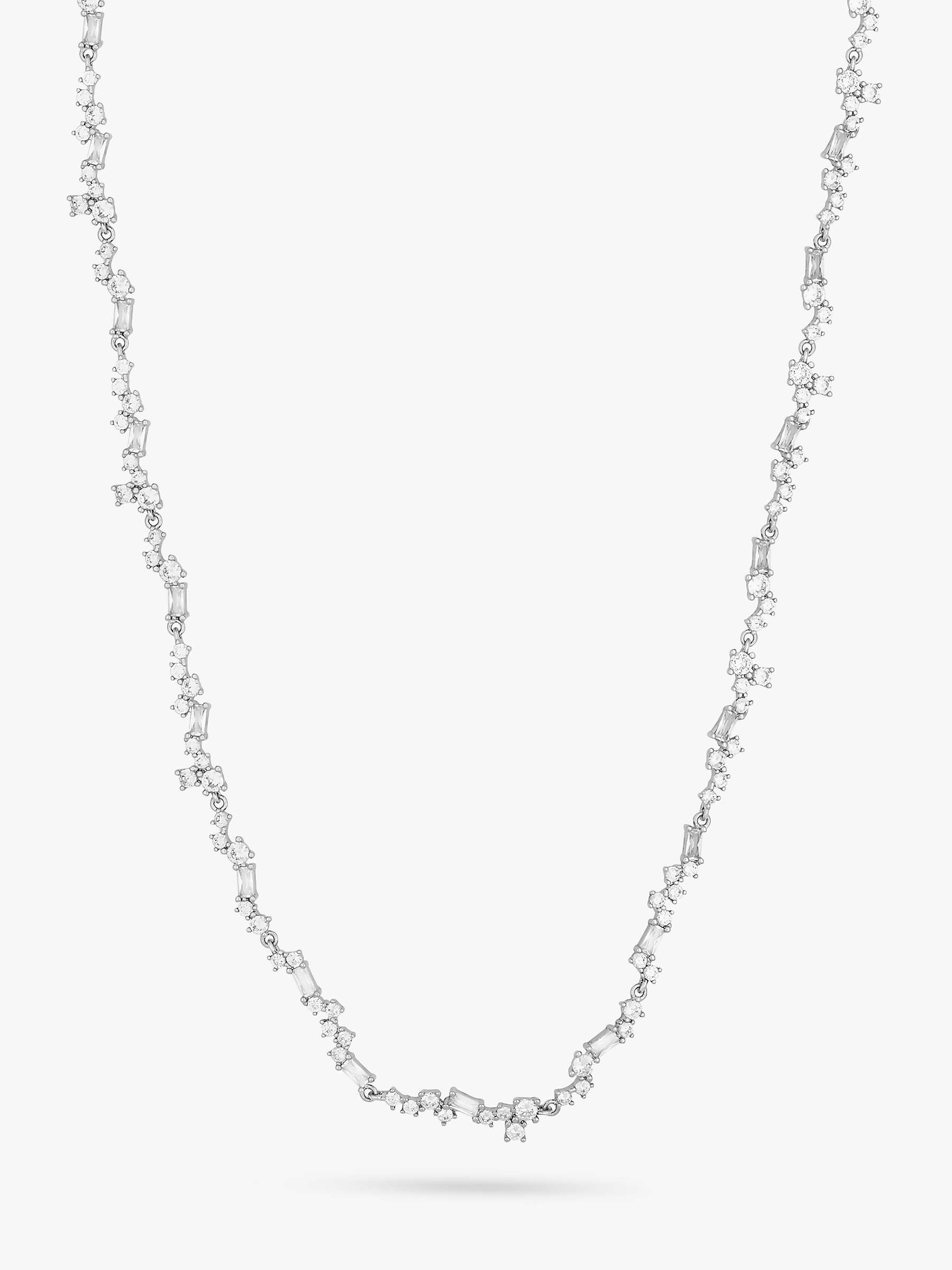 Buy Jon Richard Scattered Stone Necklace, Silver Online at johnlewis.com