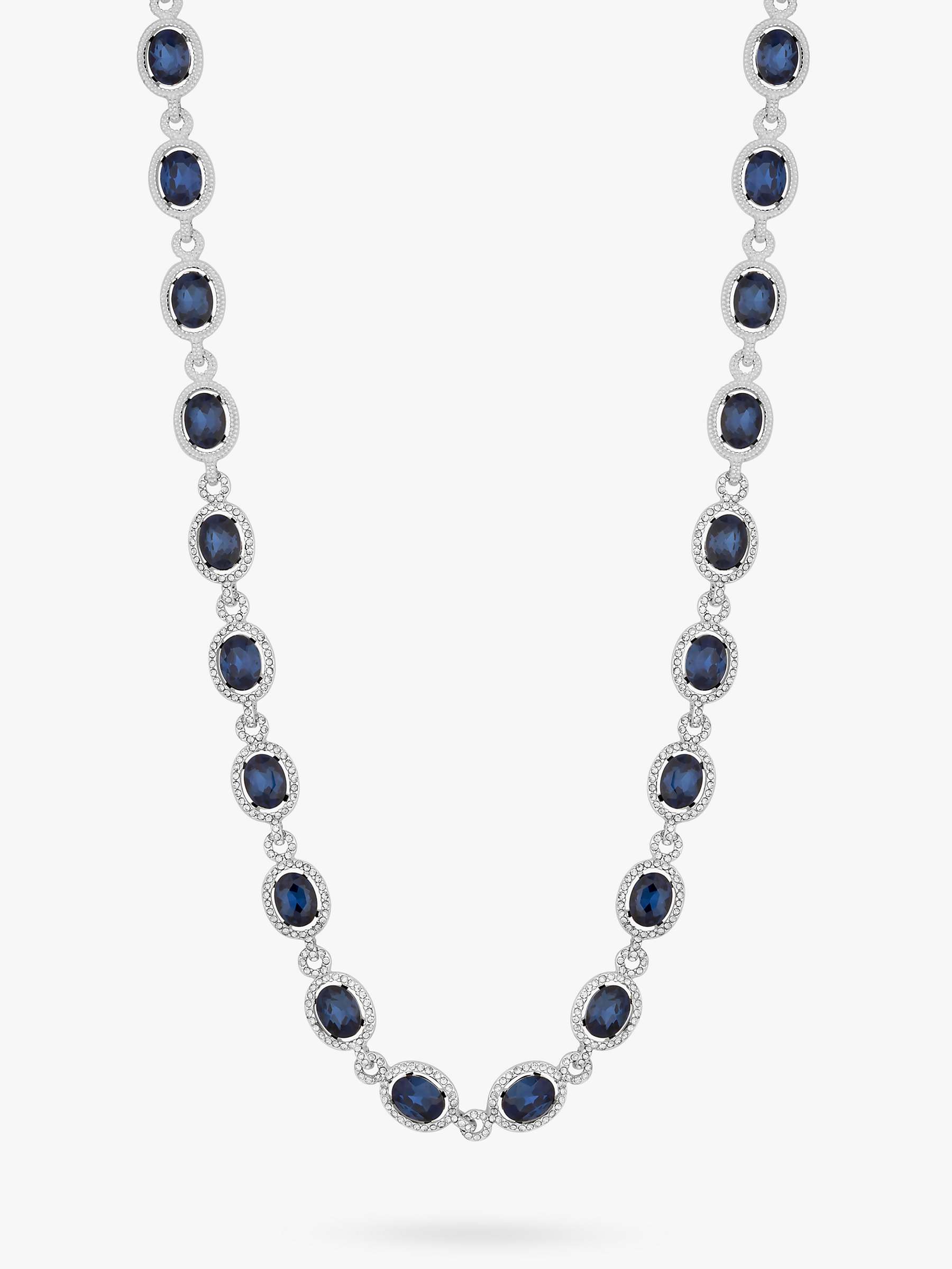 Buy Jon Richard Silver Plated Halo Necklace, Blue Online at johnlewis.com
