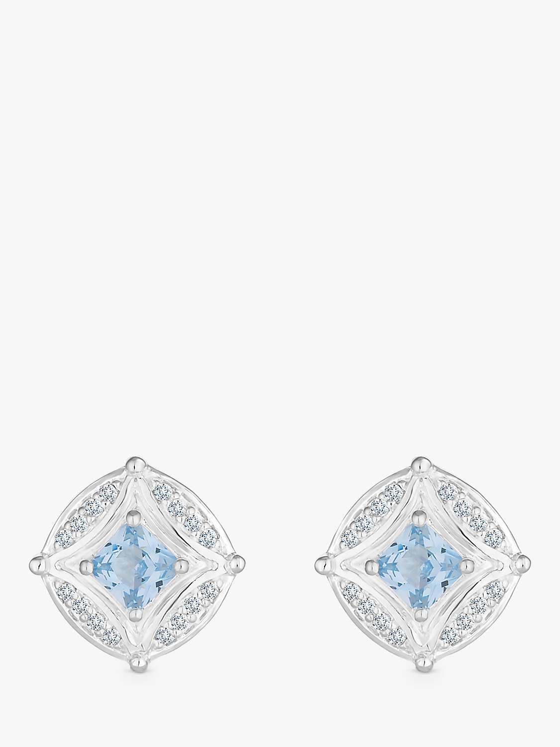 Buy Simply Silver Spinel And Cubic Zirconia Earrings, Silver/Blue Online at johnlewis.com