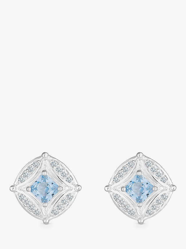 Simply Silver Spinel And Cubic Zirconia Earrings, Silver/Blue