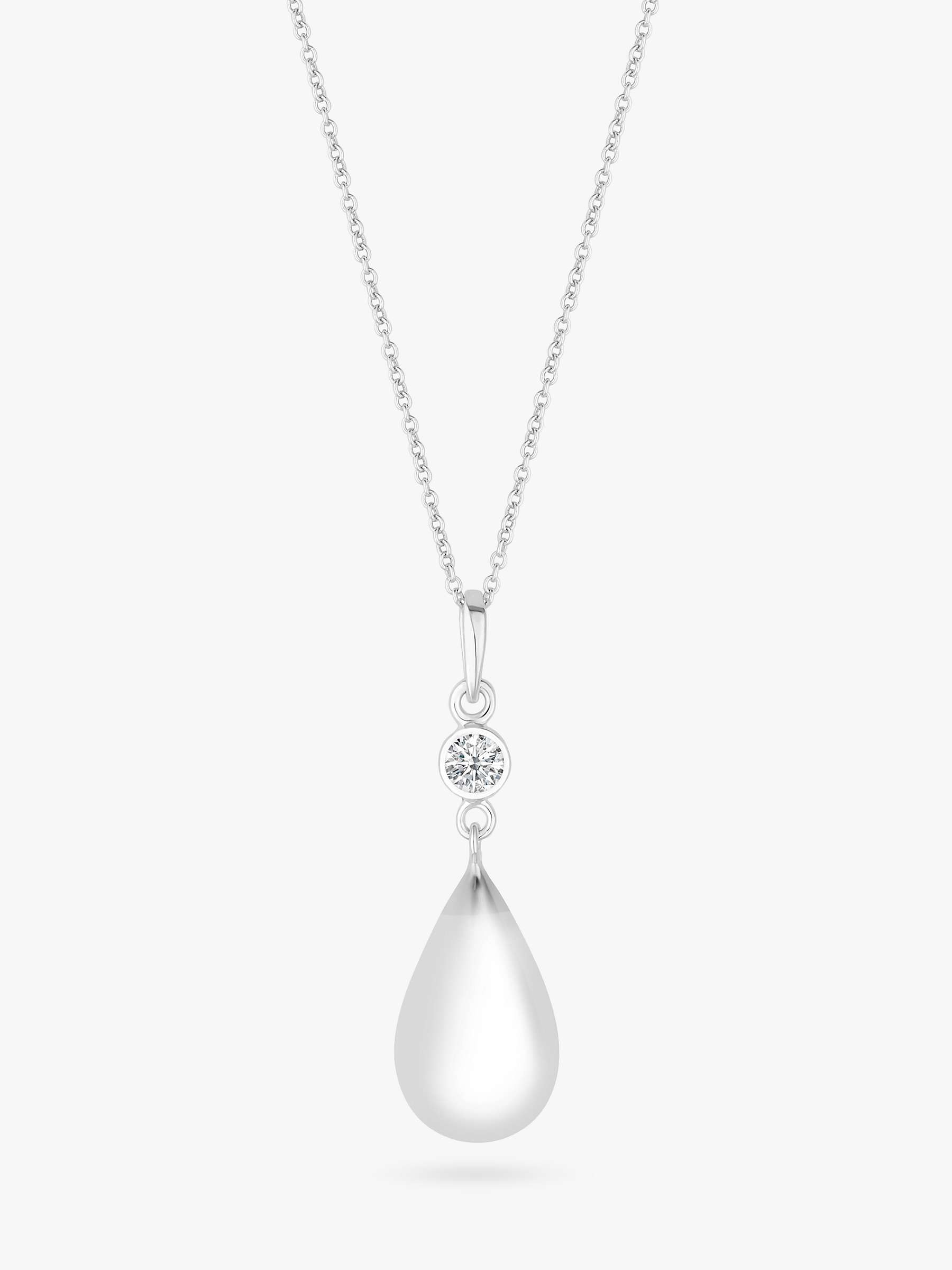 Buy Simply Silver Besel Polished Drop Necklace, Silver Online at johnlewis.com