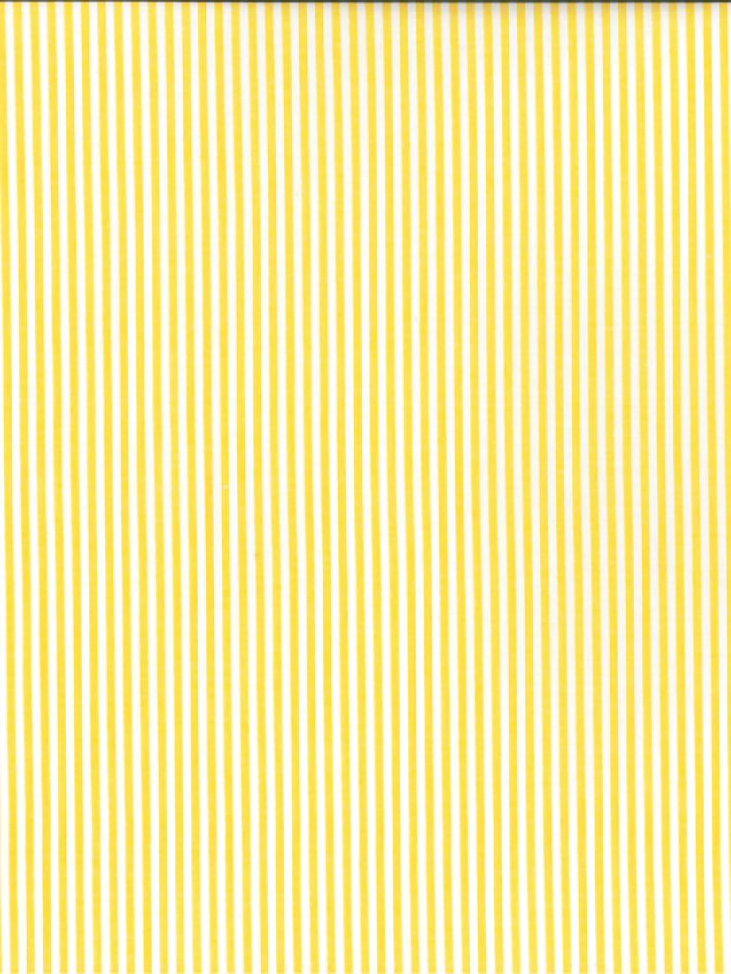 Oddies Textiles Thin Stripe Cotton Chambray Fabric, Yellow/White
