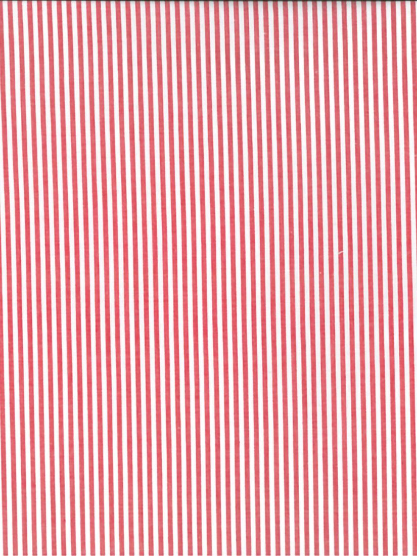 Oddies Textiles Thin Stripe Cotton Chambray Fabric, Red/White