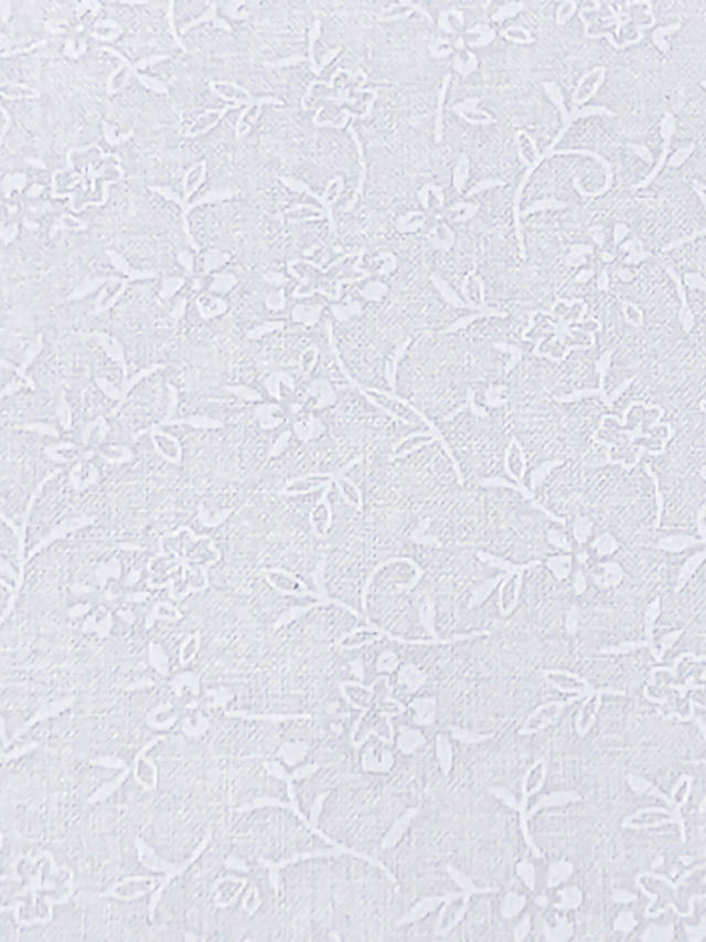 John Louden Floral Cotton Lacquer Fabric, White
