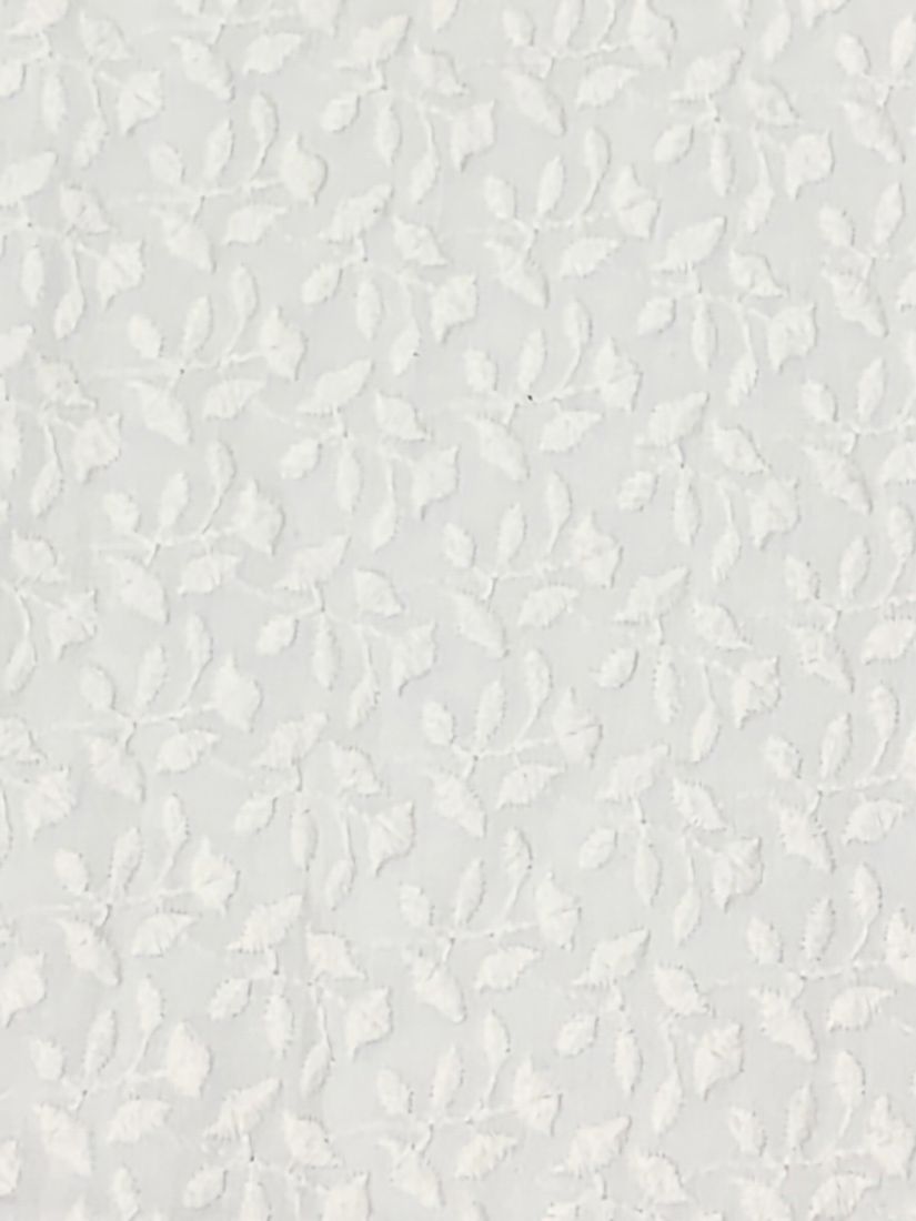 John Louden Broderie Anglaise Leaves Fabric, White