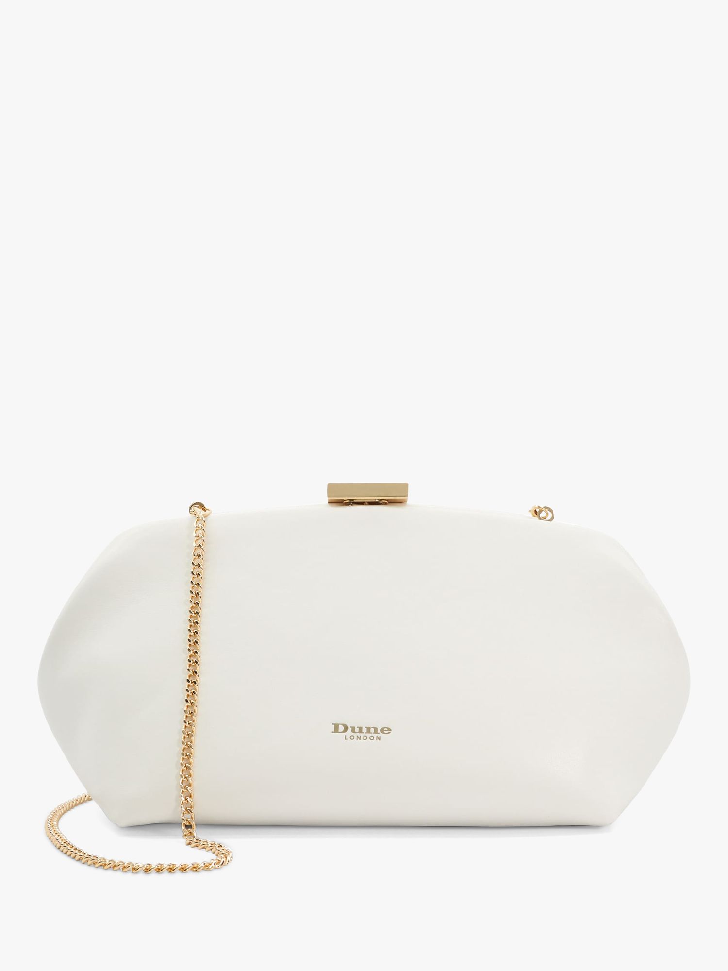 Dune Expect Cube Clasp Clutch Bag, White