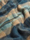 Piglet in Bed Plaid Check Merino Wool Throw, Deep Teal