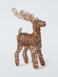 John Lewis 50 Micro LED Battery Operated Rattan Reindeer Lit Figure, H55cm