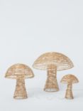 John Lewis Rattan Micro LED Mushrooms, Set of 3