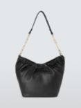 John Lewis Leather Chain Strap Shoulder Bag, Black