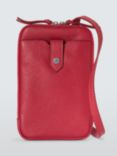 John Lewis Leather Zip Around Phone Cross Body Bag, Red