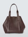 John Lewis Luxe Leather Tote Bag, Chocolate