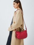 John Lewis Gathered Leather Crossbody Bag, Red