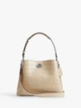 Coach Willow Croc Leather Tote Bag, Ivory