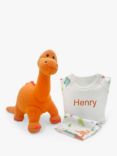 Babyblooms Diplodocus Dinosaur Soft Toy & Personalised Pyjama Set, Orange