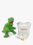 Babyblooms T-Rex Dinosaur Soft Toy & Personalised Pyjama Set, Green