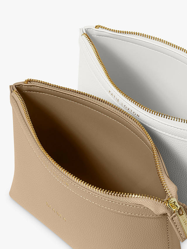 Katie Loxton Mummy & Baby Organiser Pouch, Pack of 2, Tan/White 2