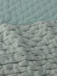 John Lewis Cotton Velvet Quilted Bedspread, Sage