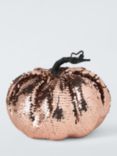 John Lewis Sequinned Pumpkin Decoration, Rose Gold