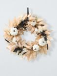 John Lewis Pumpkins Halloween Wreath, Cream/Black, Dia.46cm