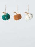 John Lewis Boucle Pumpkin Hanging Decoration, Set of 3