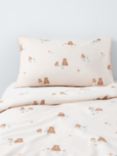 John Lewis Bear Toddler Pure Cotton Duvet Cover and Pillowcase Set, Multi, Cotbed (120 x 140cm)