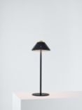 John Lewis Cone Cordless Rechargeable Table Lamp, Black